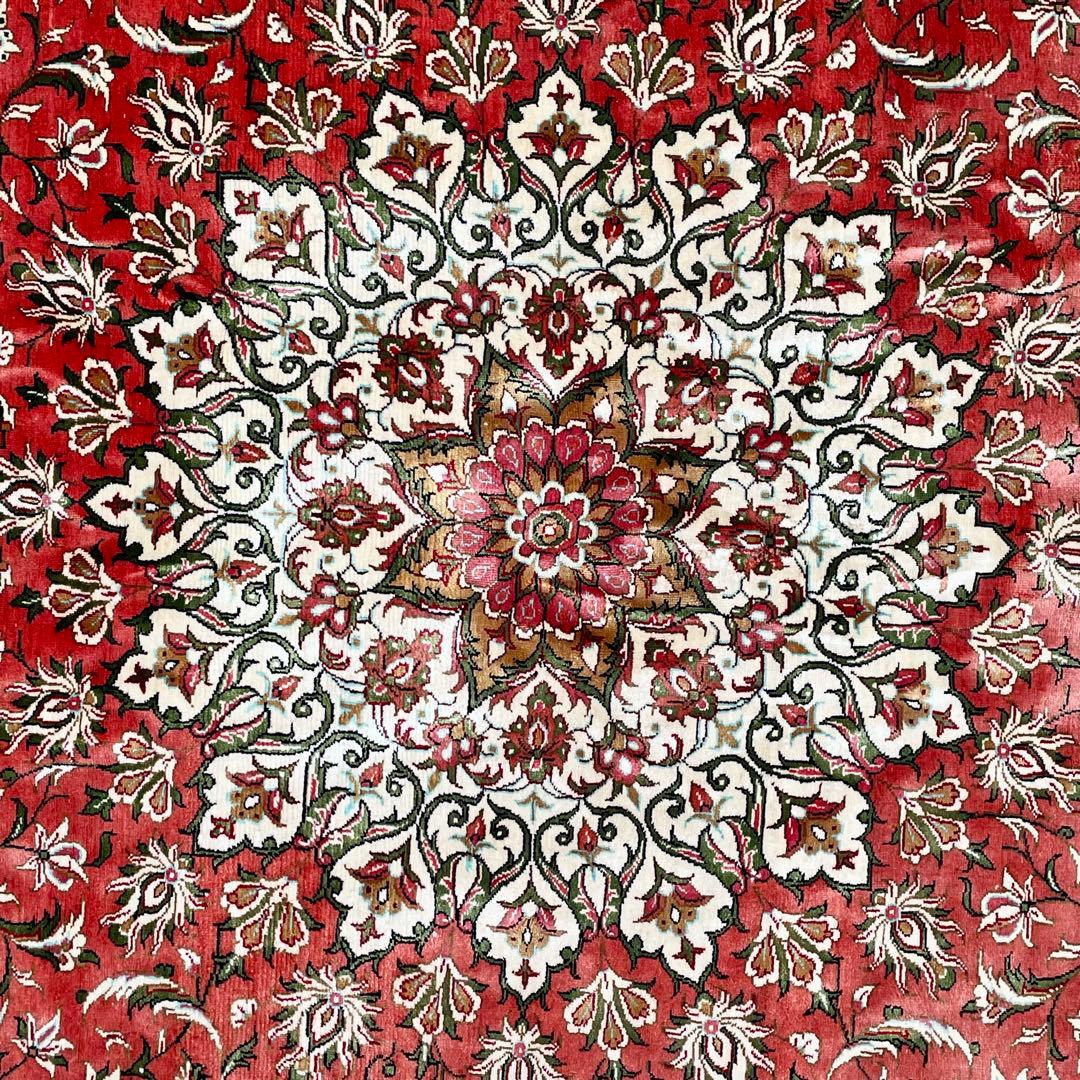 ペルシャ絨毯 クム産 イラン カーペット ラグ 131cm×201cm