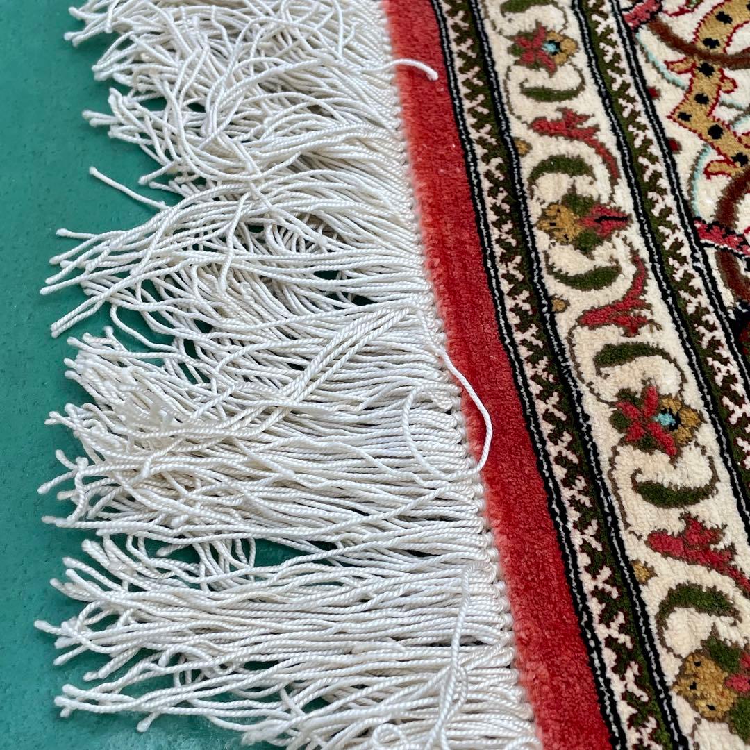 ペルシャ絨毯 クム産 イラン カーペット ラグ 131cm×201cm