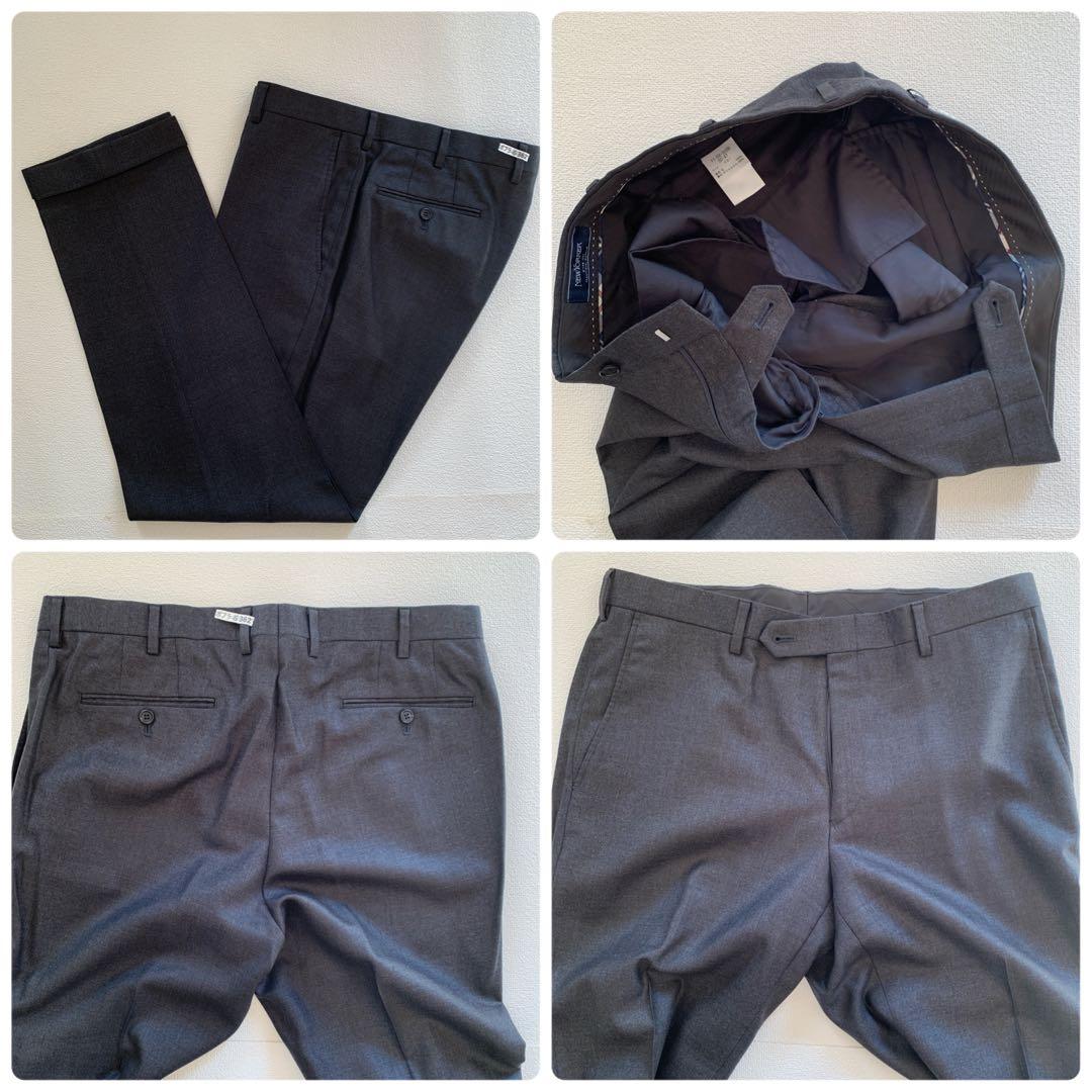 美品　NEWYORKER メンズ　スーツ　ダークグレー　AB7 パンツ2本
