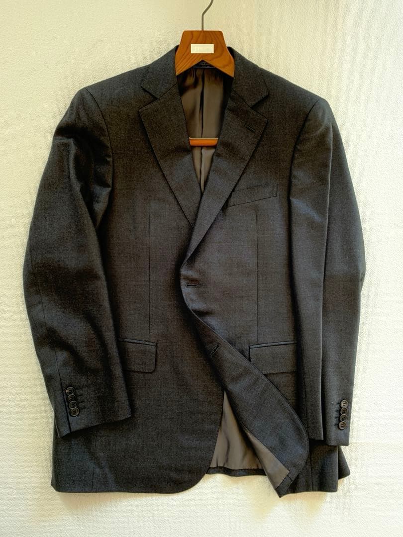 美品　NEWYORKER メンズ　スーツ　ダークグレー　AB7 パンツ2本
