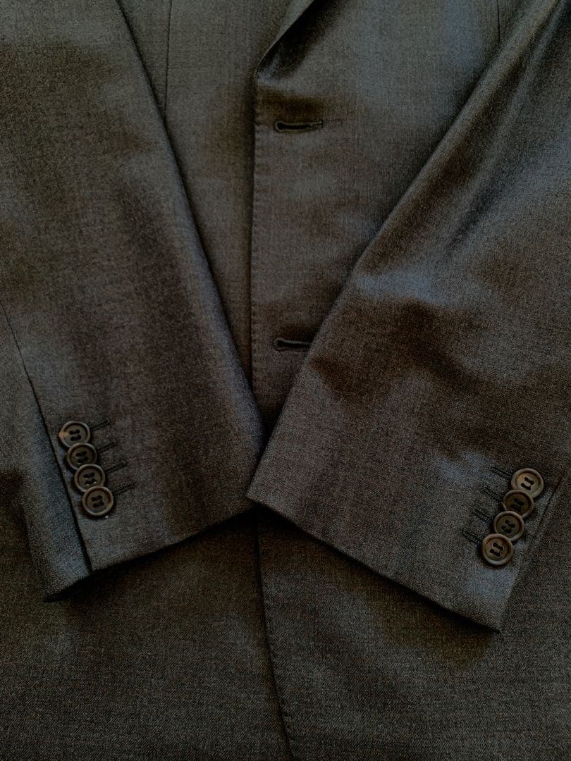 美品　NEWYORKER メンズ　スーツ　ダークグレー　AB7 パンツ2本