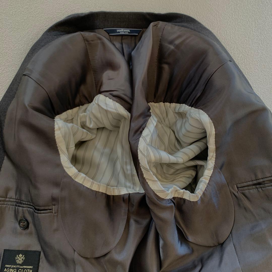 美品　NEWYORKER メンズ　スーツ　ダークグレー　AB7 パンツ2本