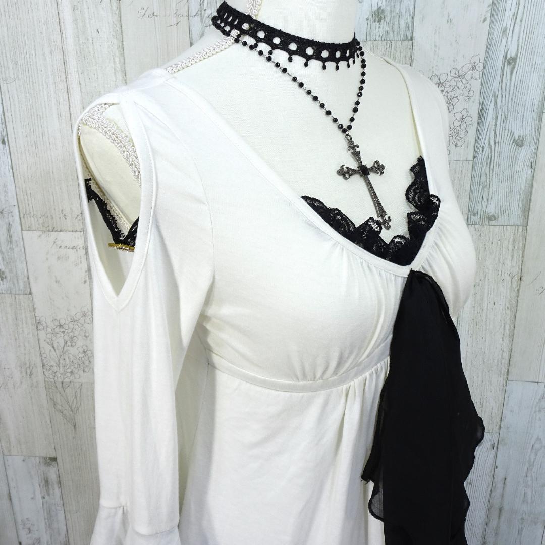 GOLDS infinity チュニック フレアスリーブ 肩見せ 装飾 フリル