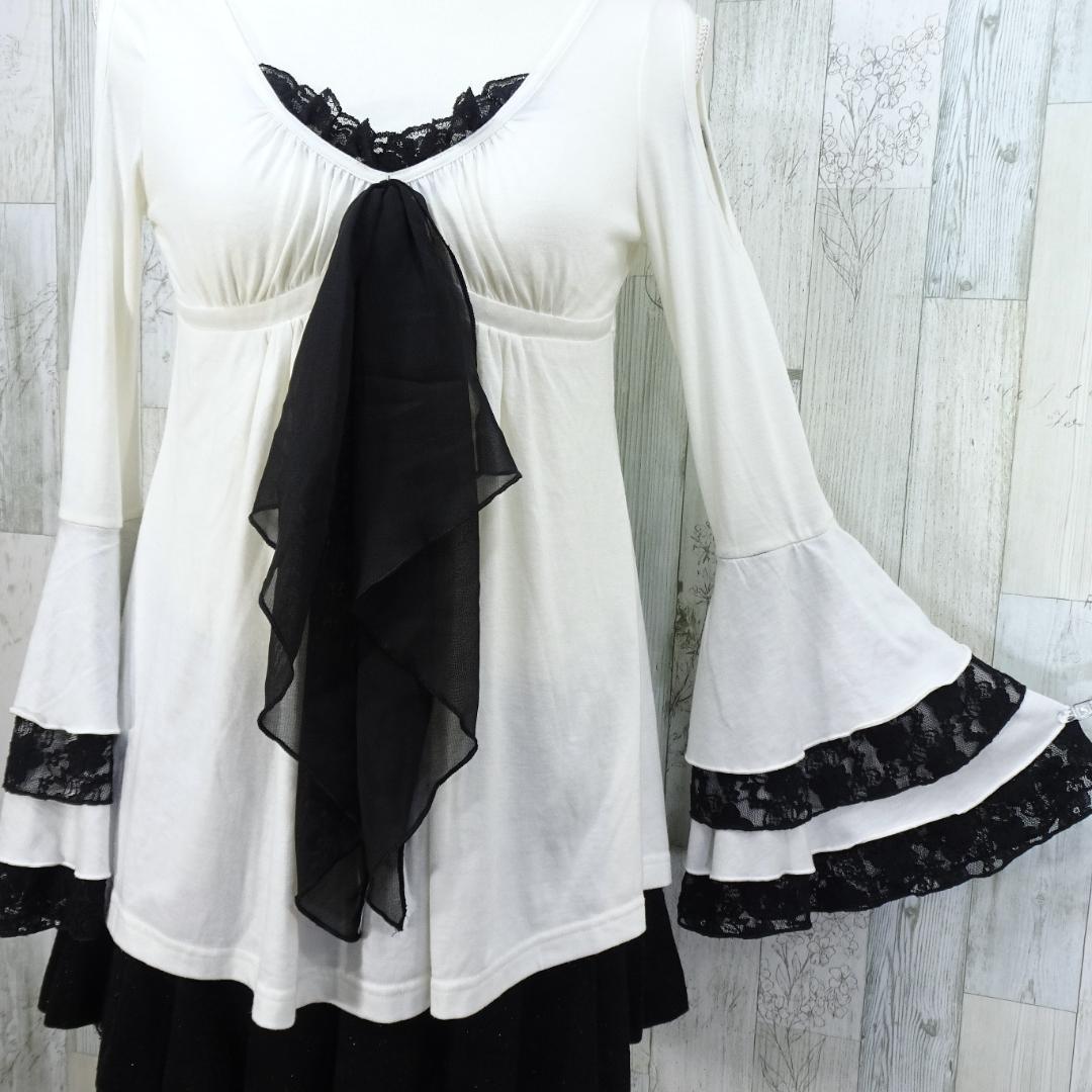 GOLDS infinity チュニック フレアスリーブ 肩見せ 装飾 フリル