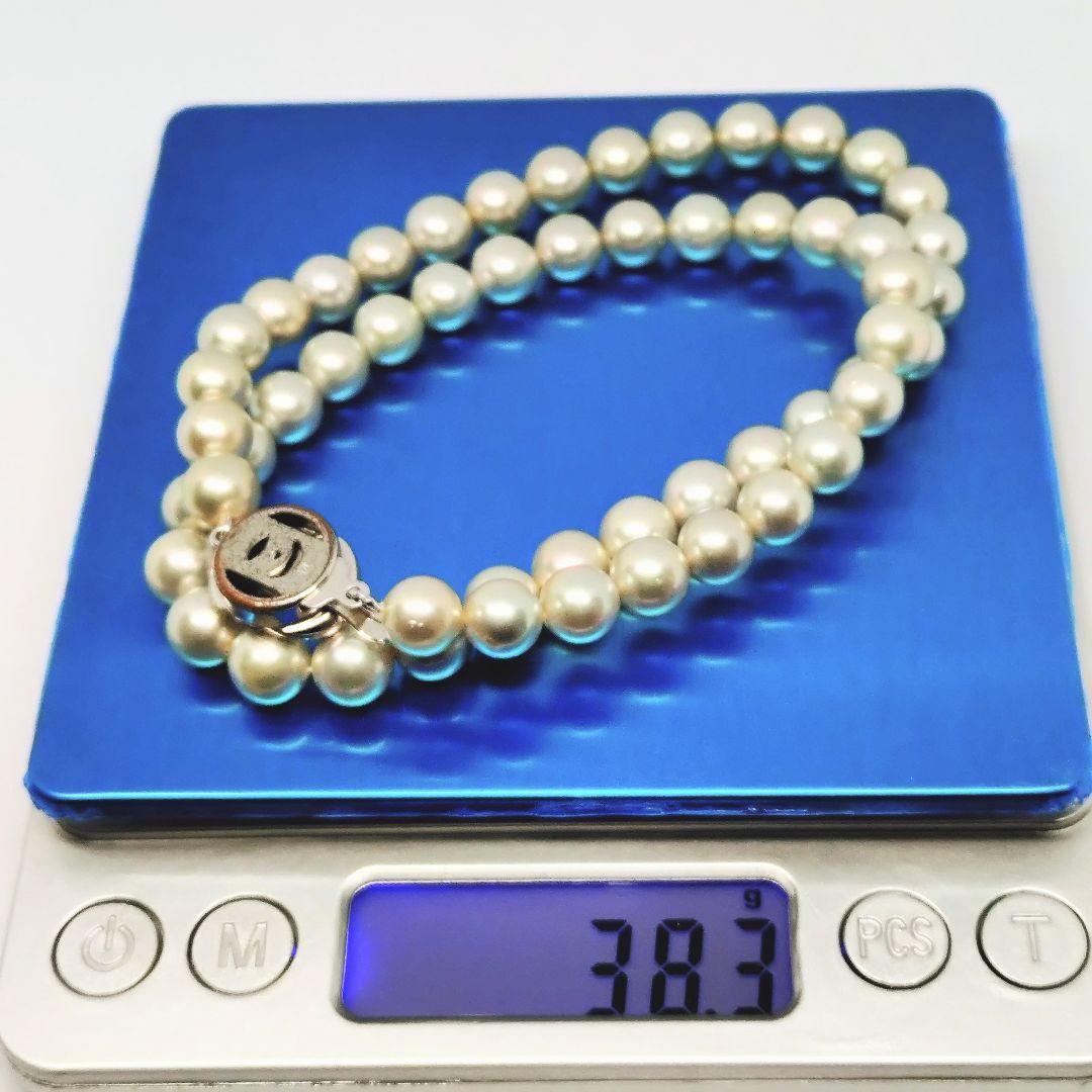 あこや真珠 パールネックレス 7.7mm 38.3g silver刻印