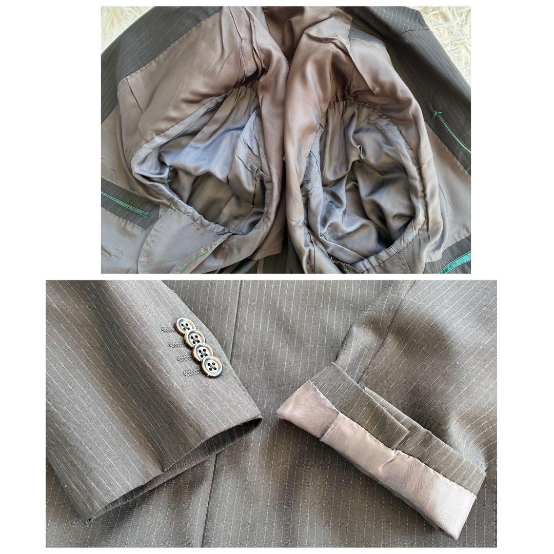 美品★最高級ロロピアーナ　ジランダードリーム　スーツ　上下　ストライプ　黒