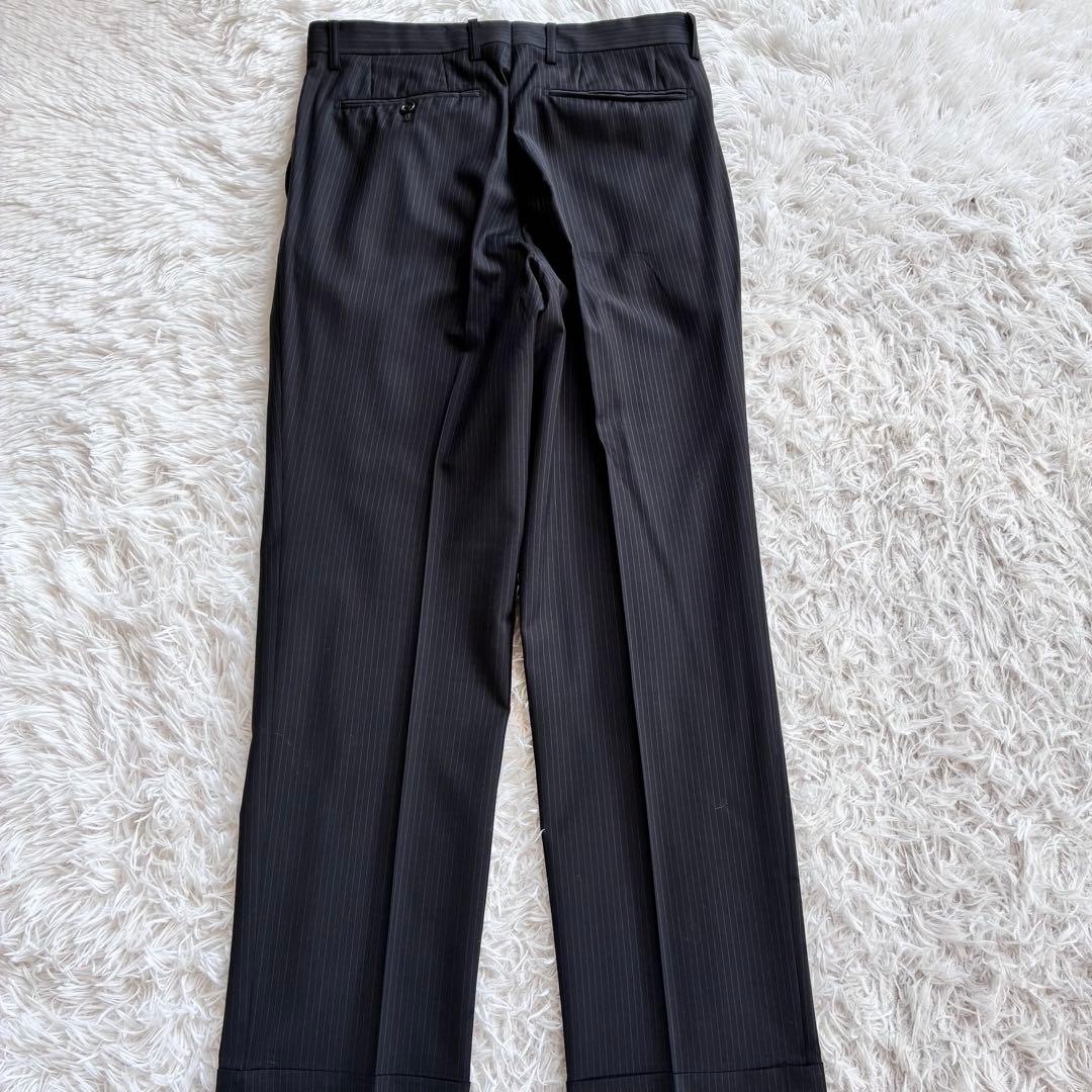 美品★最高級ロロピアーナ　ジランダードリーム　スーツ　上下　ストライプ　黒