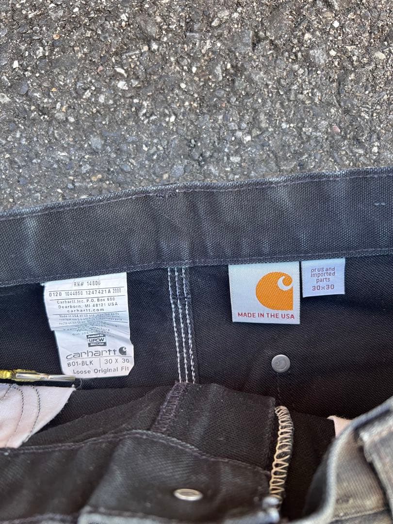カーハートダブルニーペインターパンツ　ブラック USA製