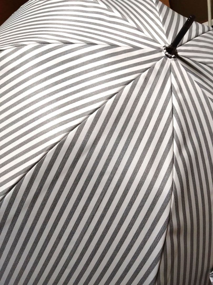 サンバリア100 日傘　長傘　Mサイズ ストライプ　グレー