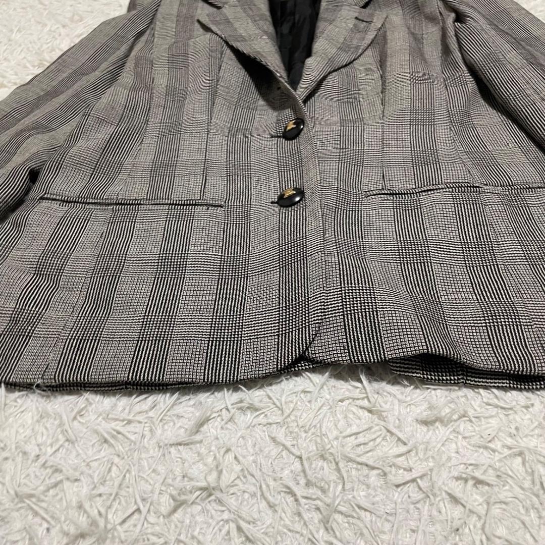 14376✨CELINE セリーヌ グレンチェック テーラードジャケット L