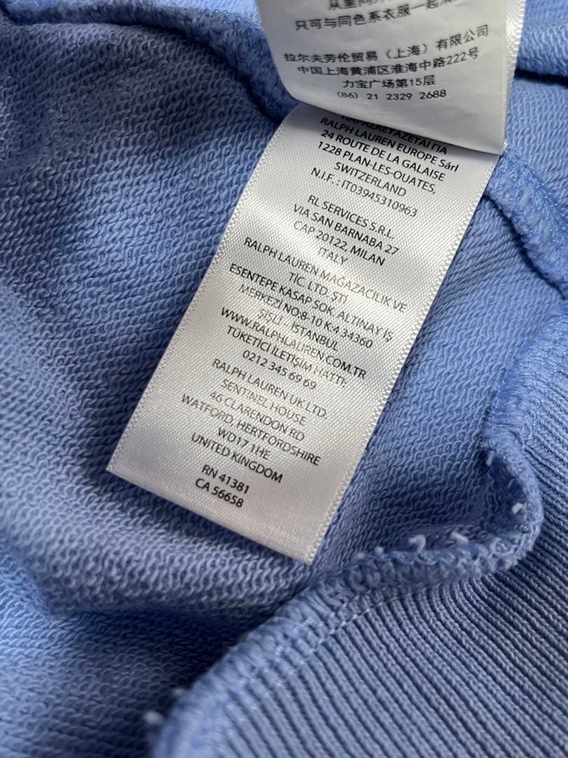 ポロラルフローレン　パーカー　ライトブルー　レディース　S ビッグポニー　刺繍