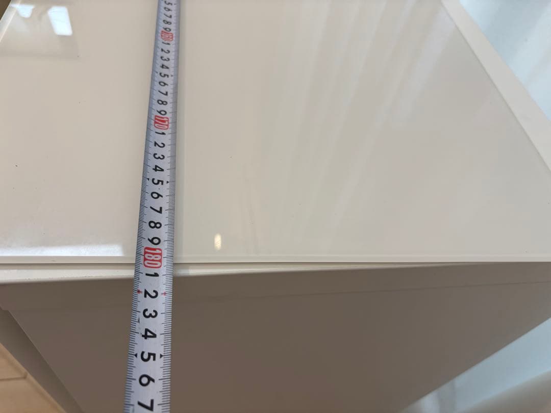 【美品】IKEA ガラス天板付　テレビ台 キャビネット　ベストー　鏡面