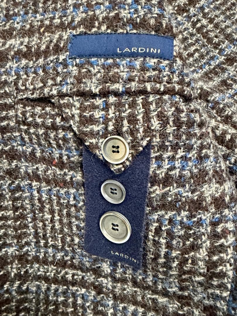 ハ*ー様 ルディーニ　グレンチェック　ツイード調　厚手ウールジャケット　42