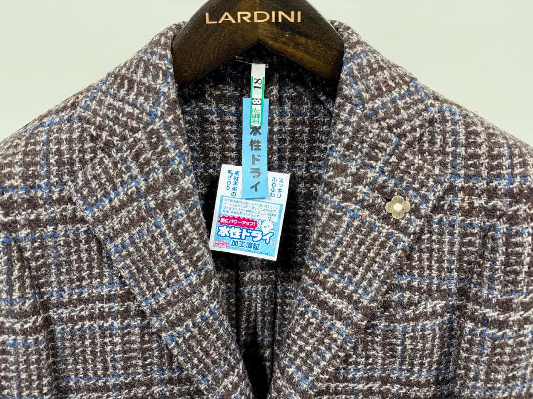 ハ*ー様 ルディーニ　グレンチェック　ツイード調　厚手ウールジャケット　42