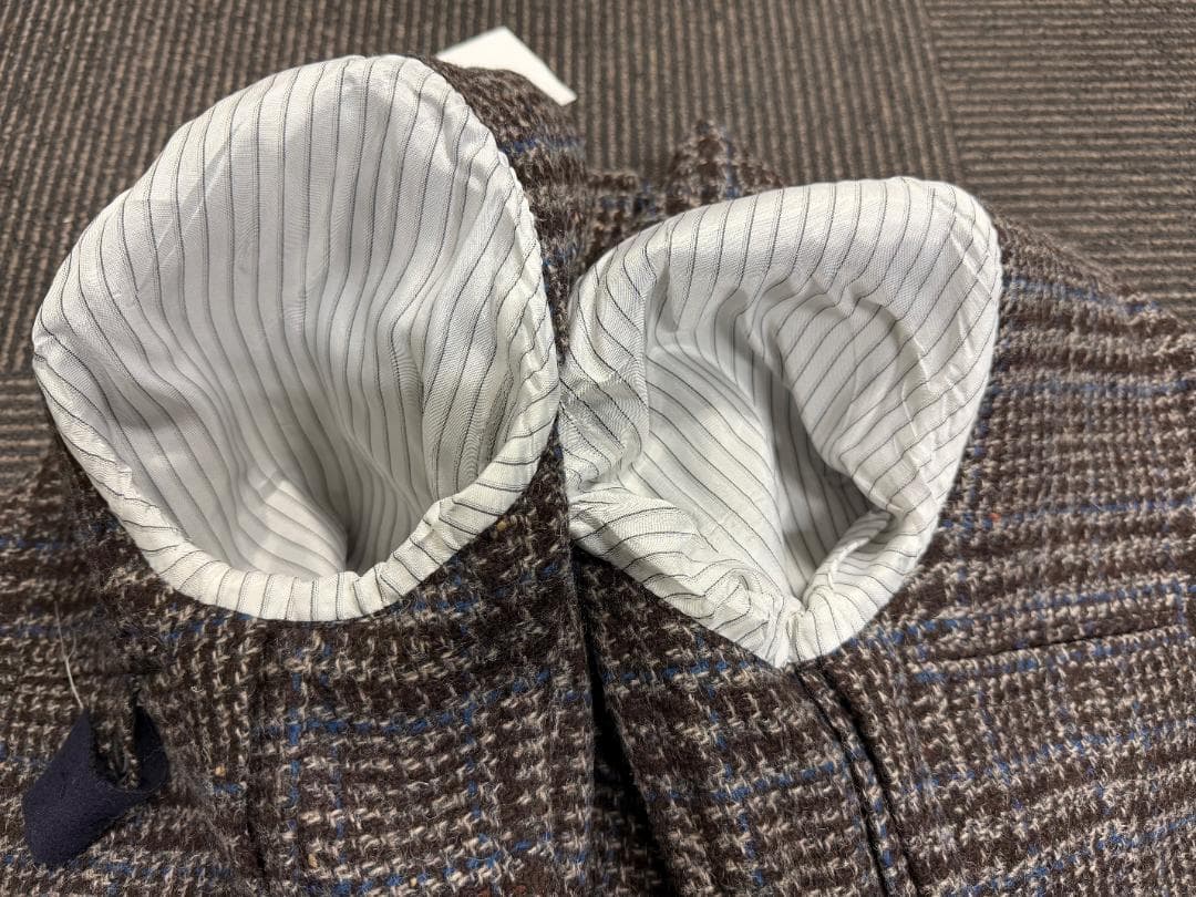 ハ*ー様 ルディーニ　グレンチェック　ツイード調　厚手ウールジャケット　42