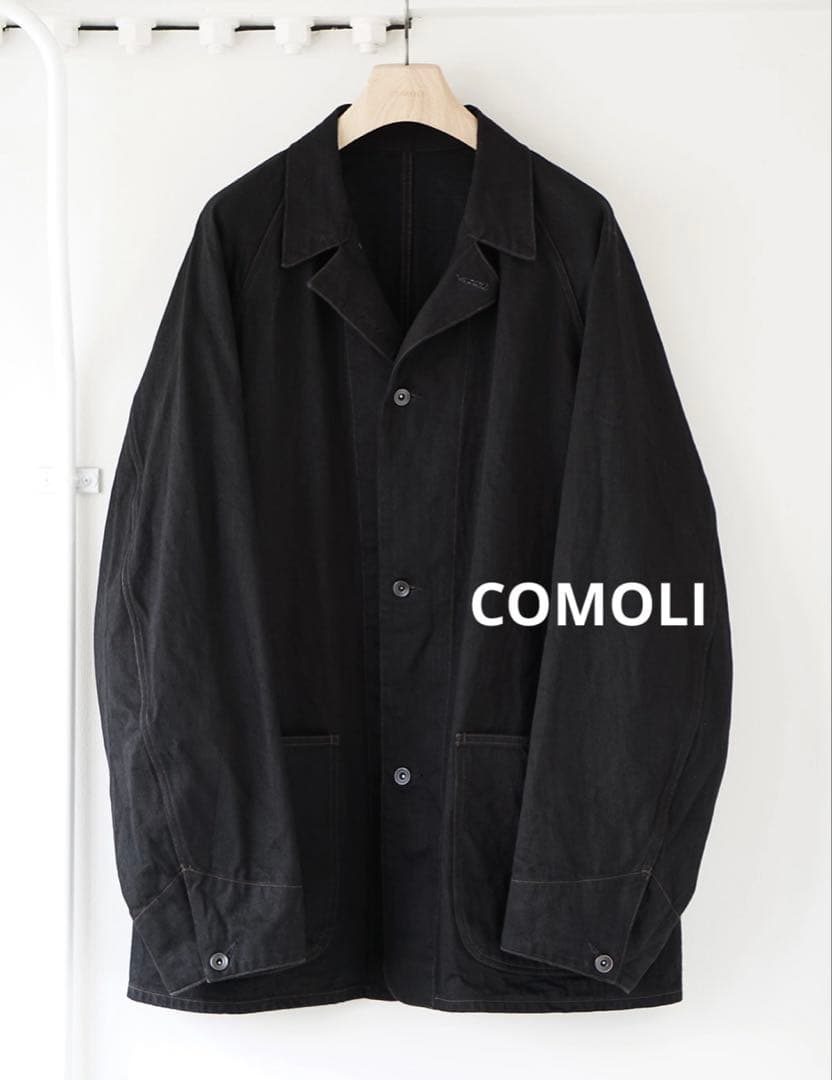 [定価以下] COMOLI ブラックデニムワークジャケット　4