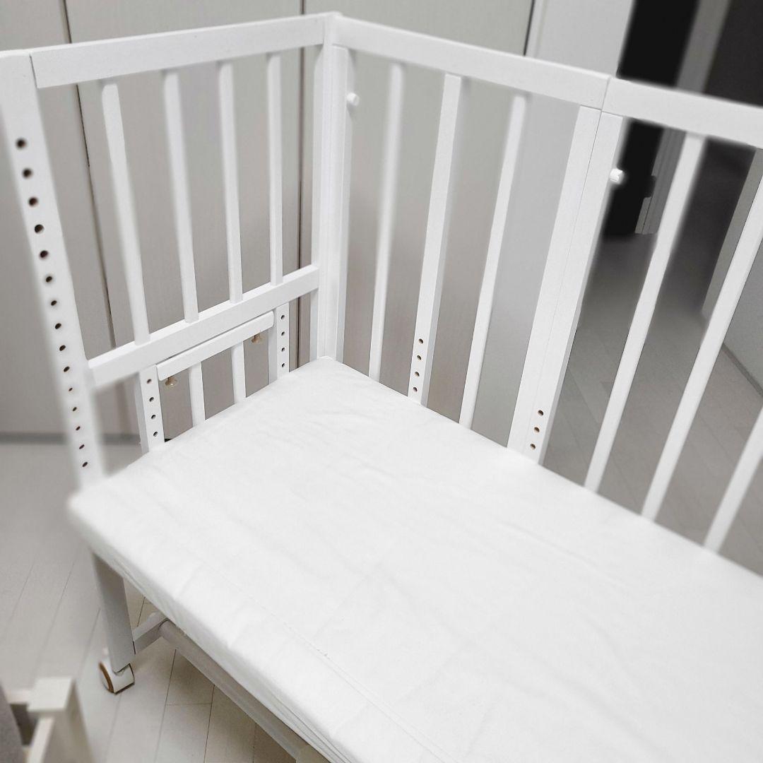 美品 大和屋 そいねーる ＋ ロング ベビーベッド マットレス付 新生児 添い寝