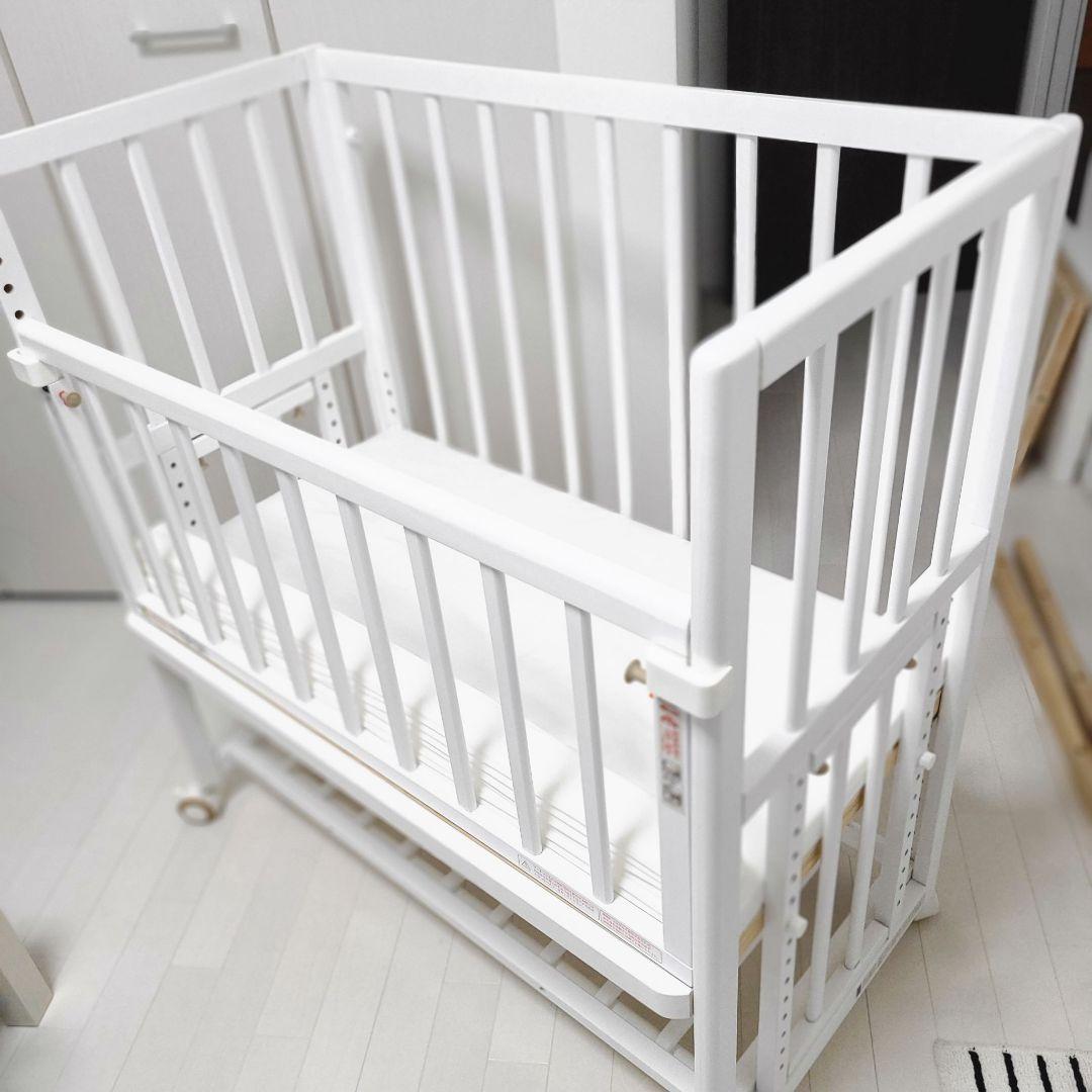 美品 大和屋 そいねーる ＋ ロング ベビーベッド マットレス付 新生児 添い寝