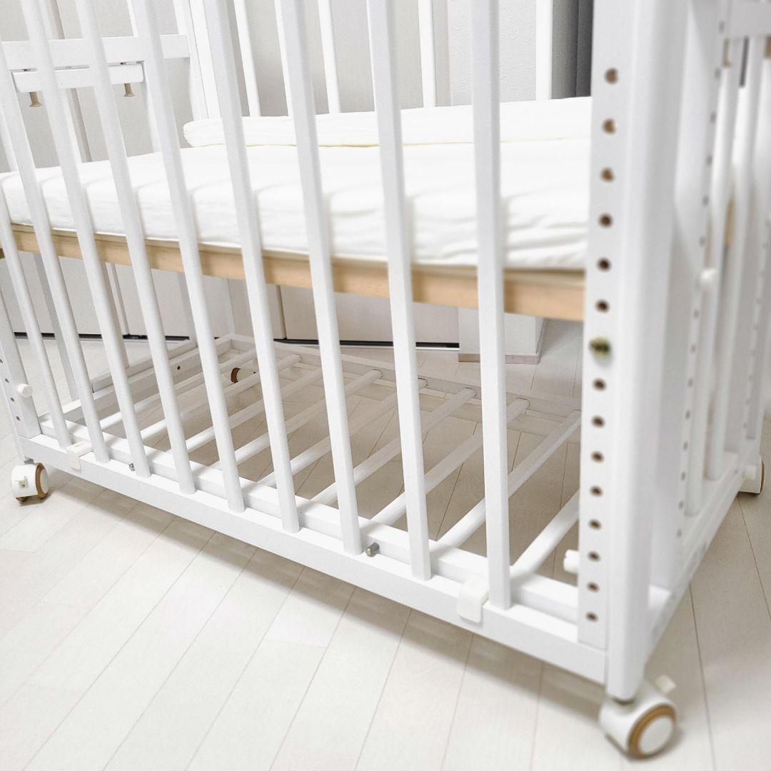 美品 大和屋 そいねーる ＋ ロング ベビーベッド マットレス付 新生児 添い寝