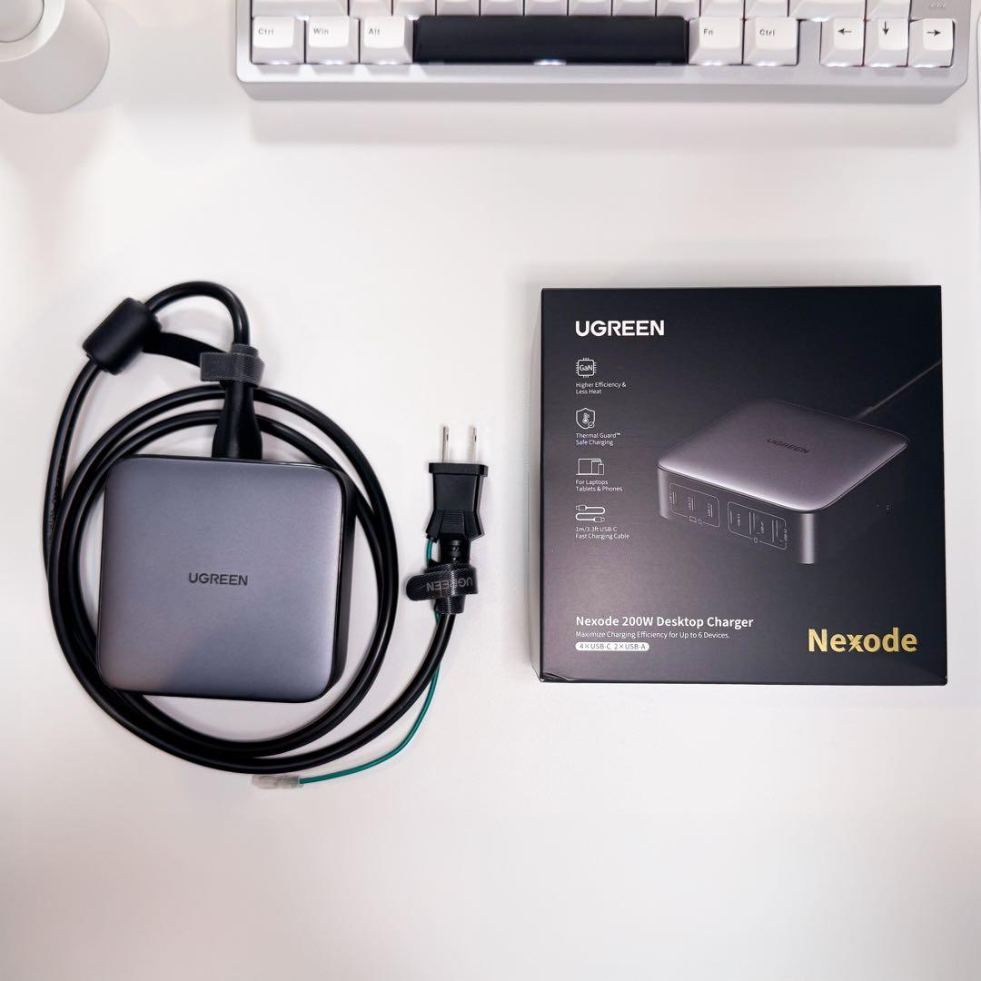 UGREEN Nexode 200W 充電器 6ポート GaNIII 急速 卓上