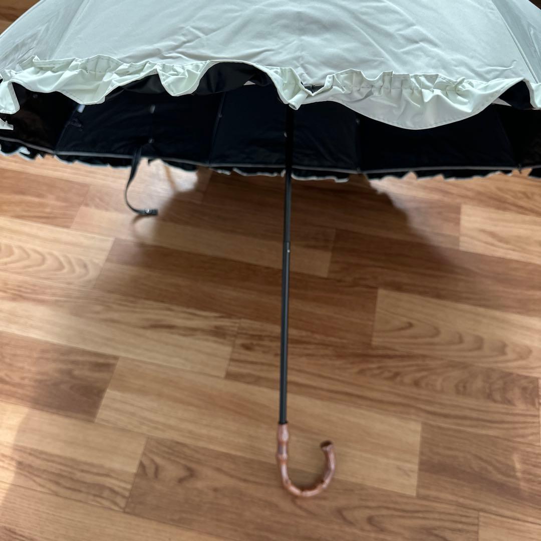 【新品】芦屋ロサブラン　折りたたみ2段フリル　ライトグレージュアイボリー　竹手元