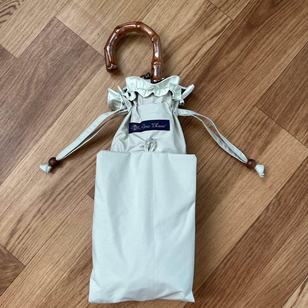 【新品】芦屋ロサブラン　折りたたみ2段フリル　ライトグレージュアイボリー　竹手元