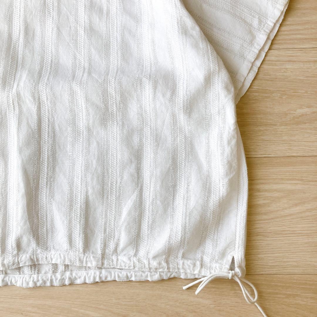 45R インドカラミdeレースTシャツ 半袖 ブラウス 白 45rpm