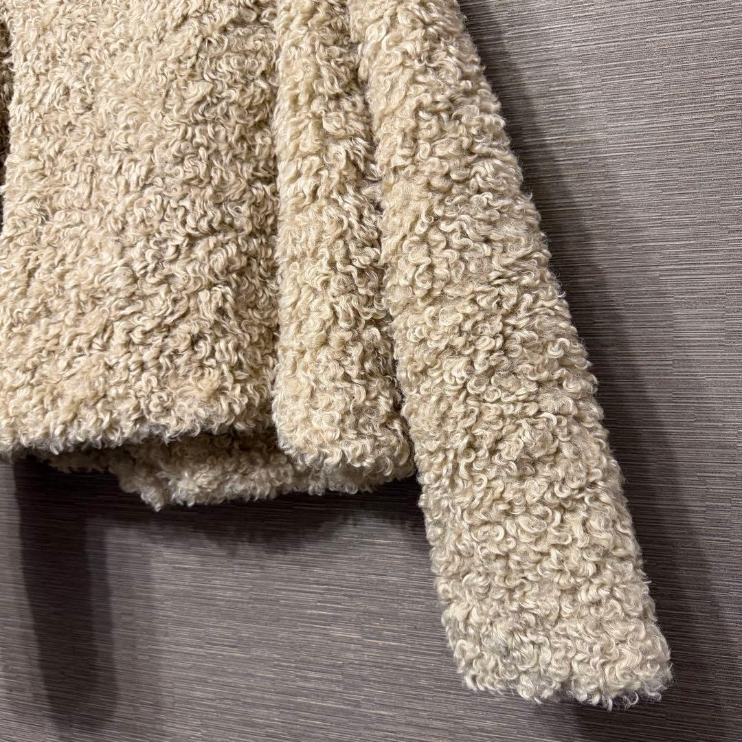 ZARA トグルボタン フェイクファー ボアジャケット S