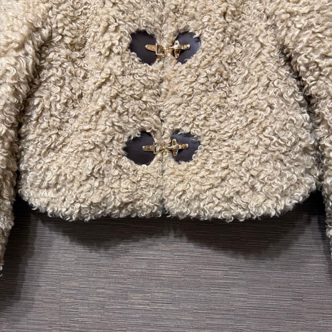 ZARA トグルボタン フェイクファー ボアジャケット S