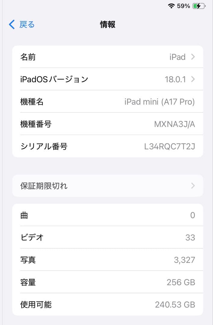 Apple iPad mini 8.3インチ 7世代 256GB