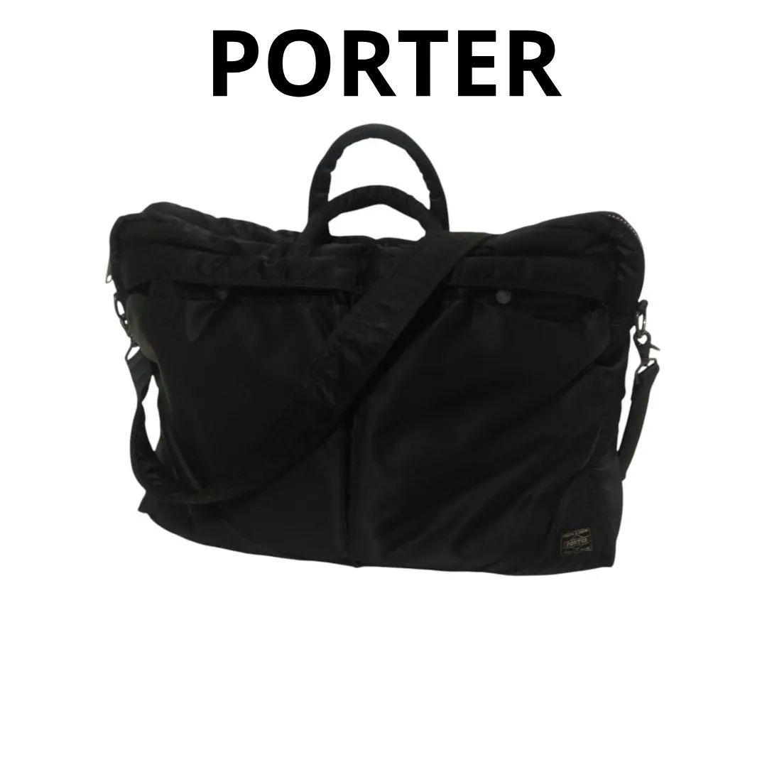 美品ポーター タンカー 2way ブリーフケース A4 通勤 ブラック 大容量