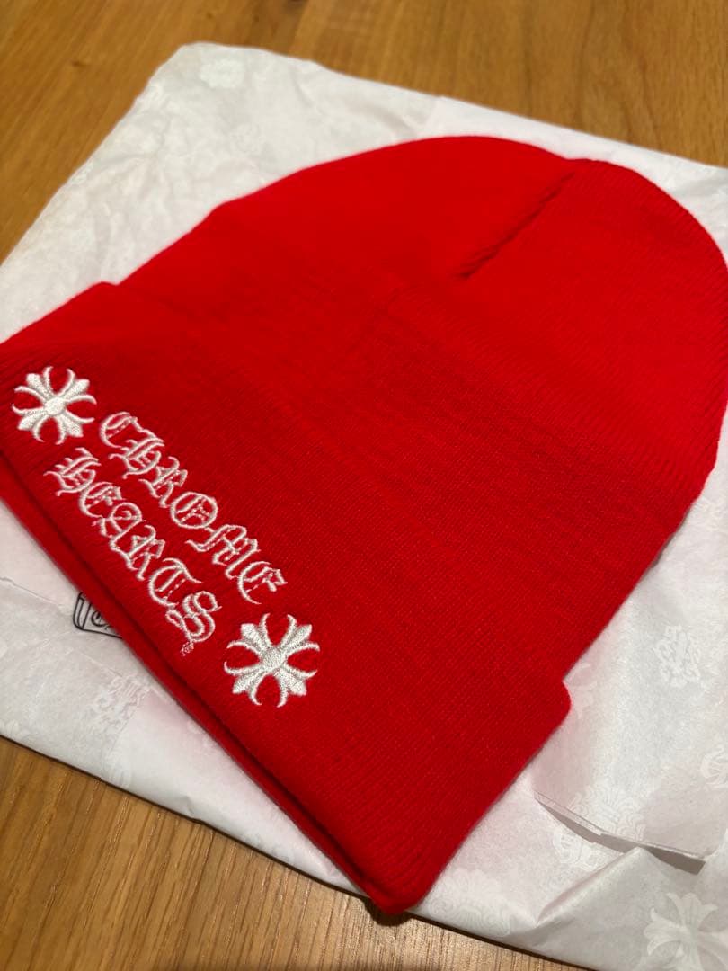 CHROME HEARTS 赤 ニット帽 ビーニー クロムハーツ レッド