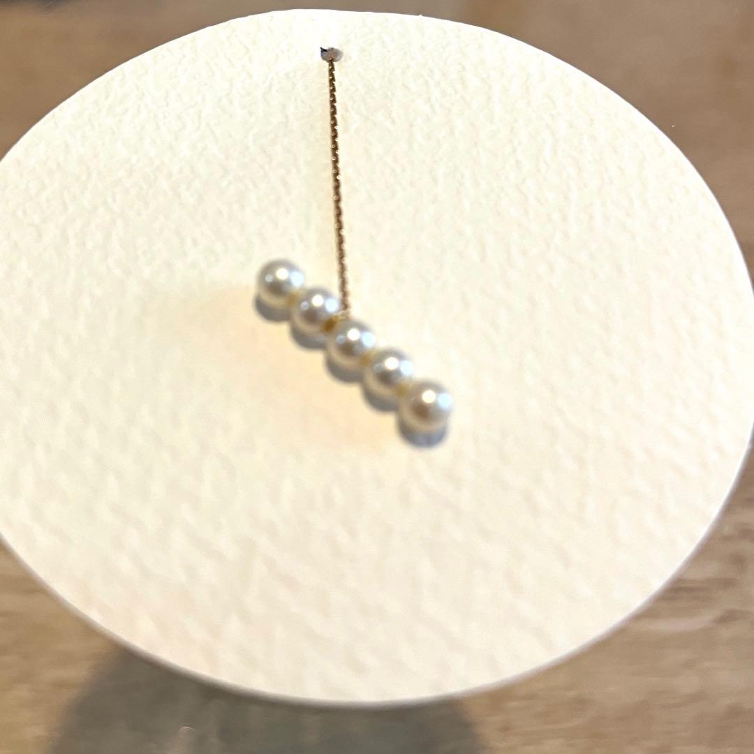 淡水パール ロングチェーン ピアス(片耳用) k18 2way