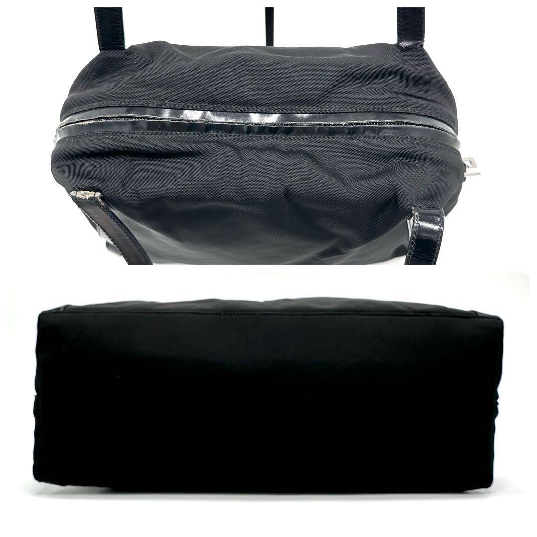 GUCCI トートバッグ ボストン ロゴ金具 A4可 レザー ナイロン ブラック