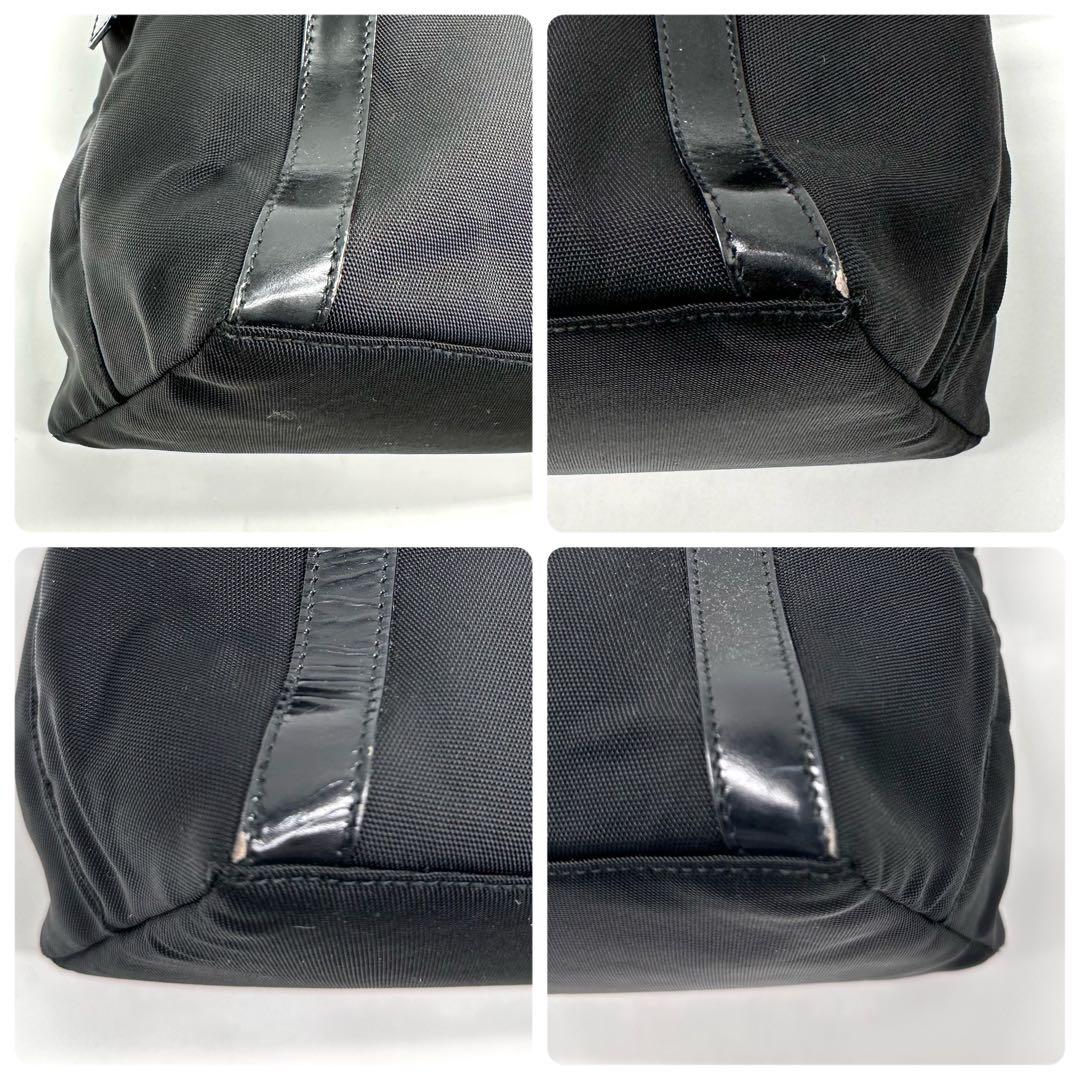 GUCCI トートバッグ ボストン ロゴ金具 A4可 レザー ナイロン ブラック