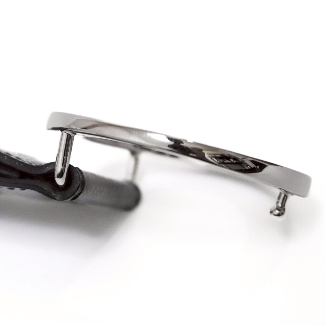 美品 BVLGARI ロゴリングベルト 黒銀 82.5cm n66