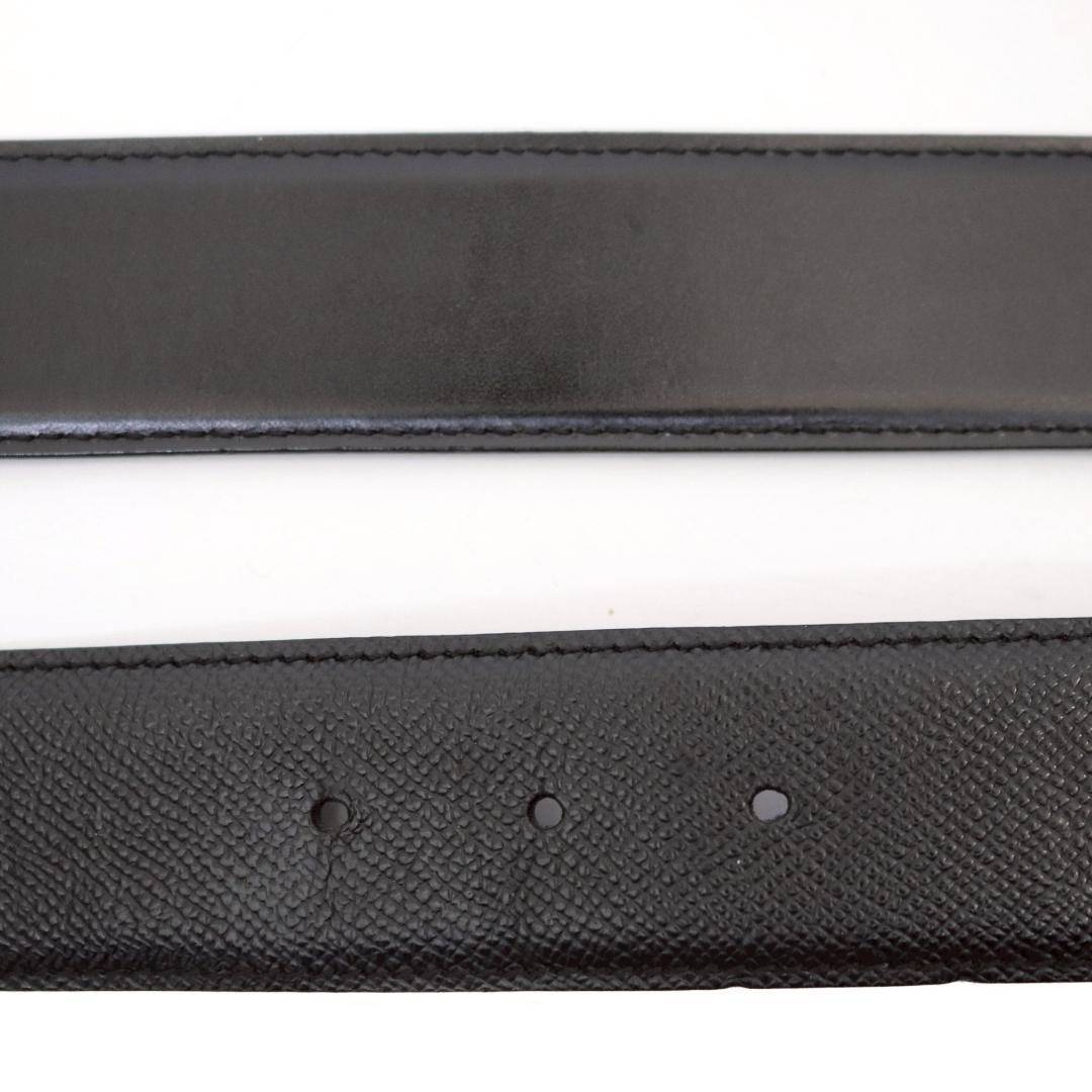 美品 BVLGARI ロゴリングベルト 黒銀 82.5cm n66