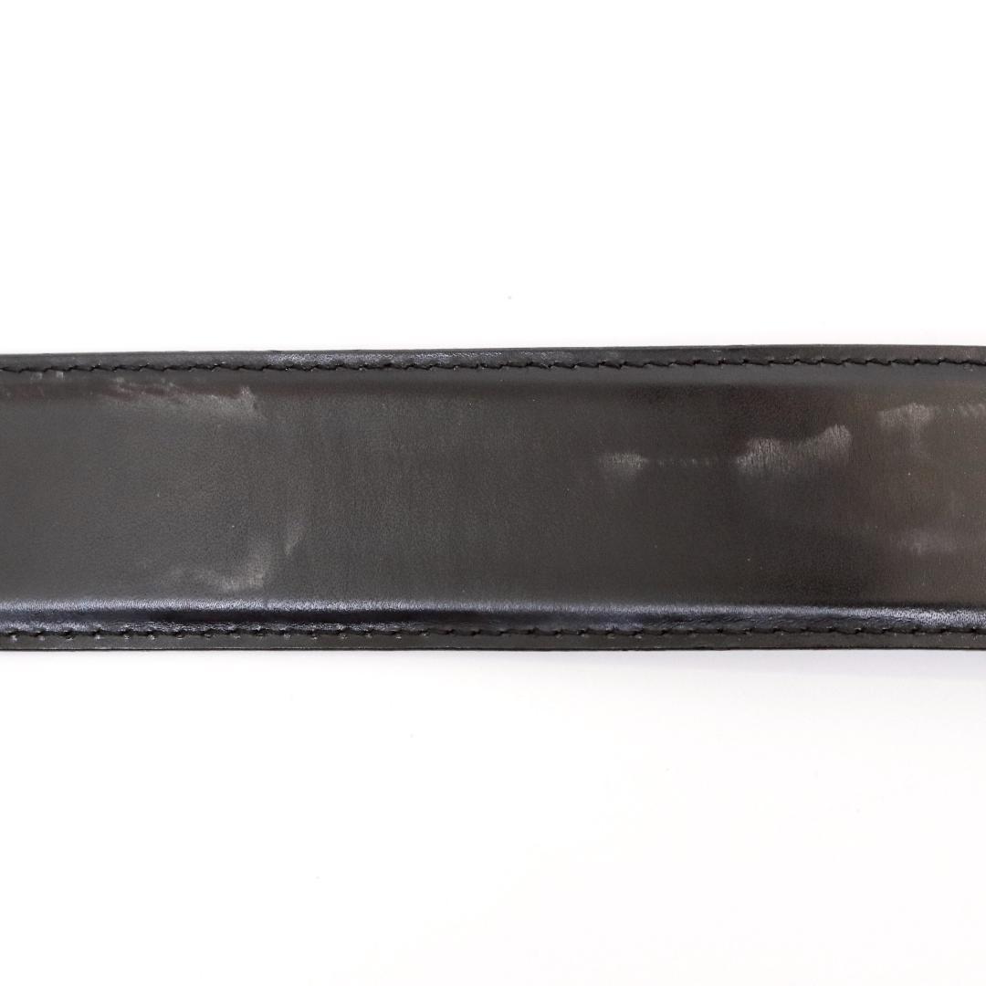 美品 BVLGARI ロゴリングベルト 黒銀 82.5cm n66