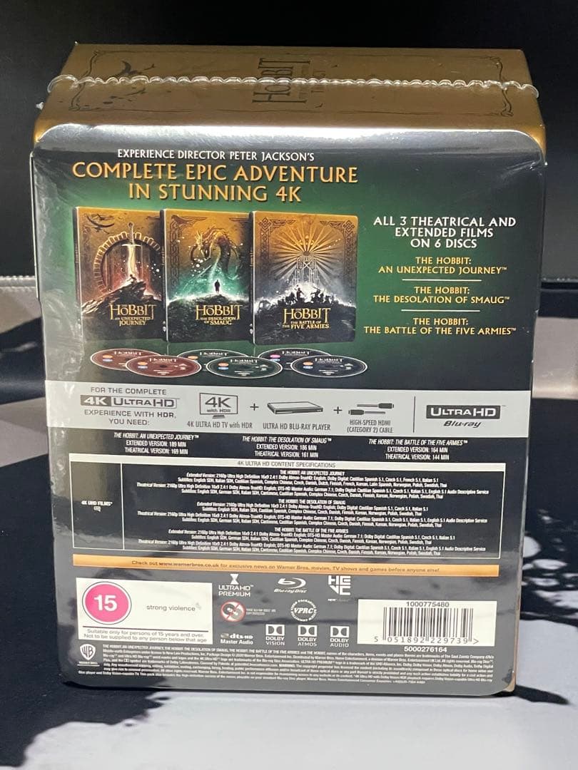 【新品未開封】ホビット トリロジーBOX 4K UHD 限定スチールブック