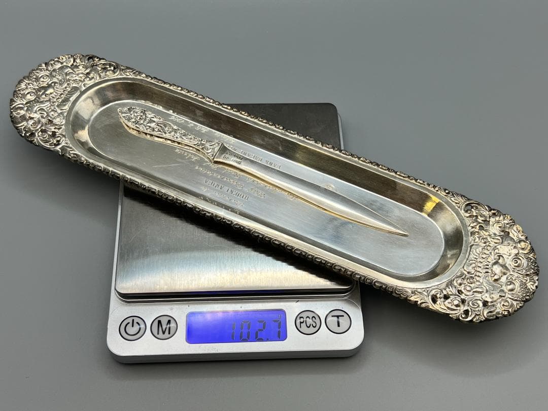 銀製品 UD800 DELUXE ナイフ プレート 聖獣バロン彫 インドネシア