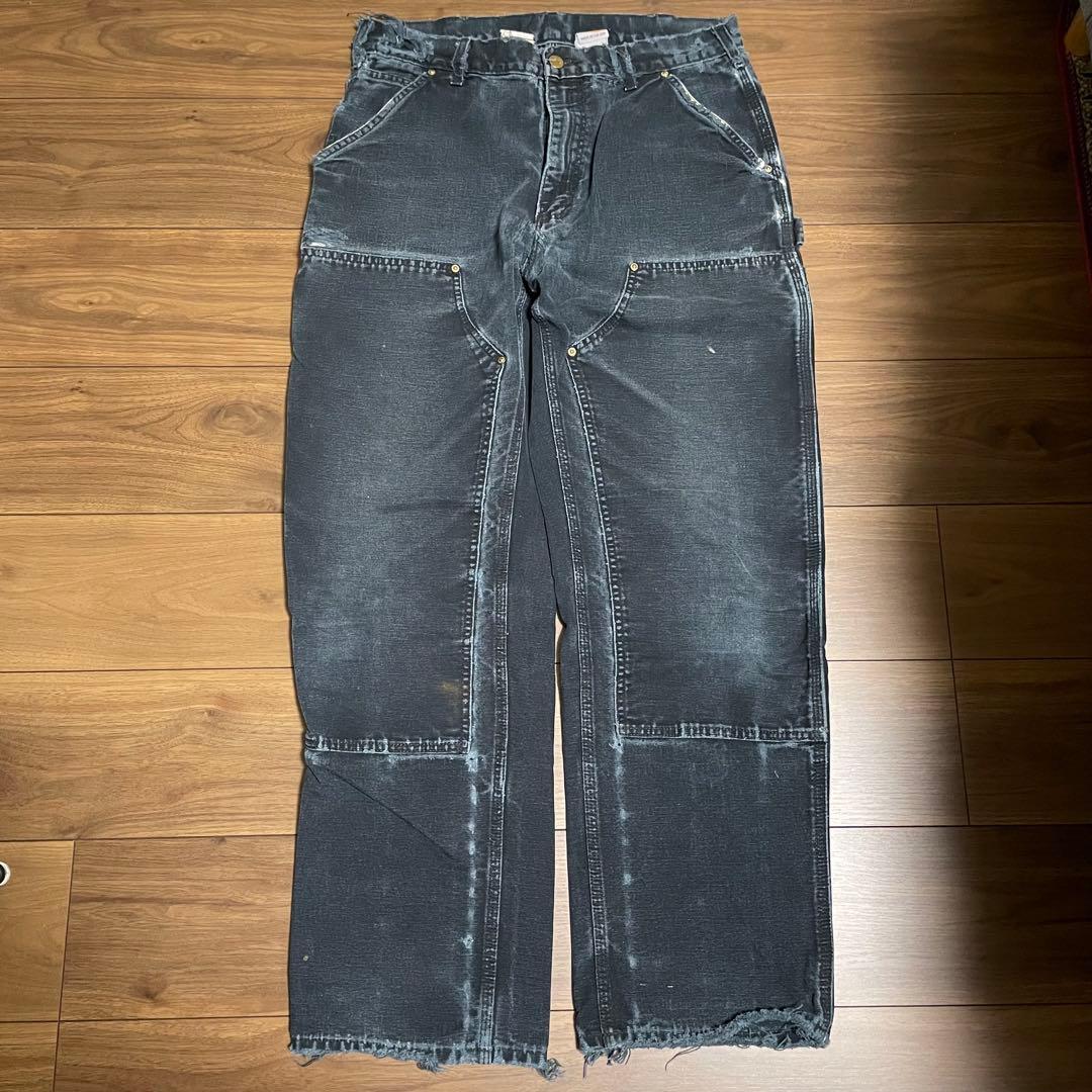 carhartt ダブルニー ブラック アメリカ製 W34L29.5