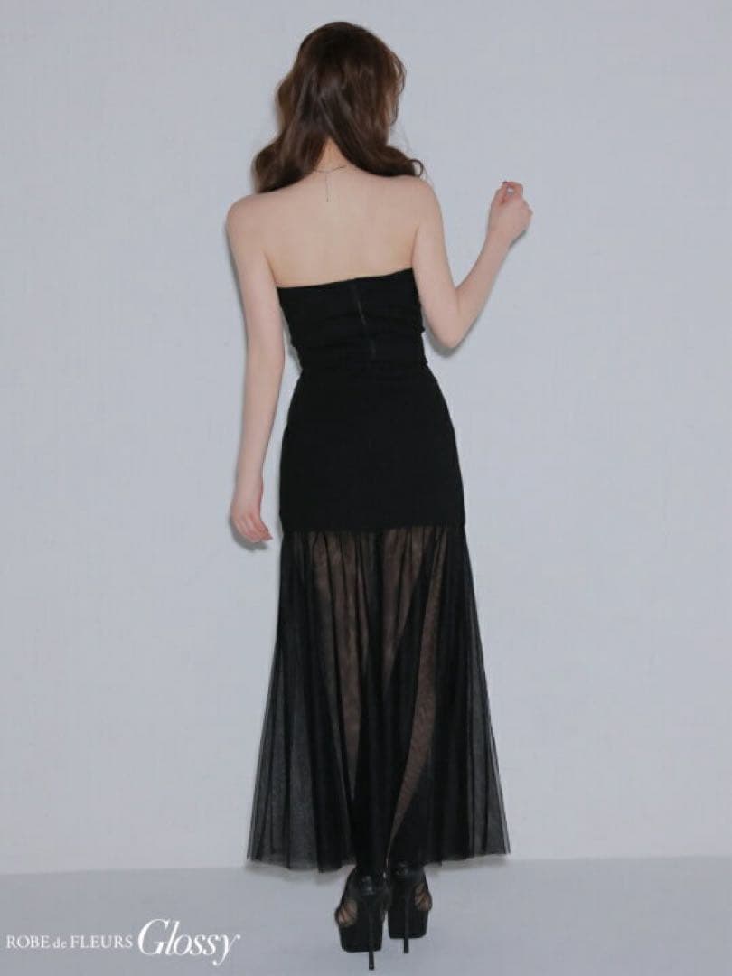 3489 アイボリーM ローブドフルールグロッシーAngelR キャバドレス