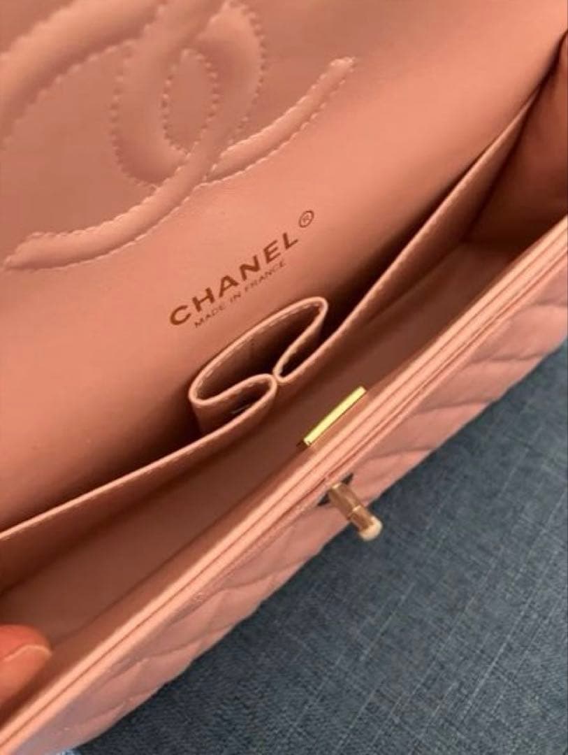 値下げ　CHANEL マトラッセ　ピンク　ショルダー　ノベルティ　ゴールド