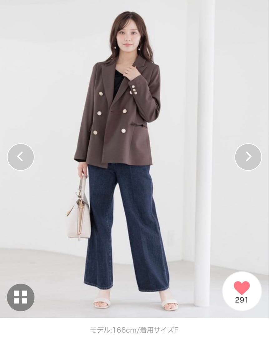 秋新作Andemiu定評のキンボタンジャケット 新色ダークブラウン