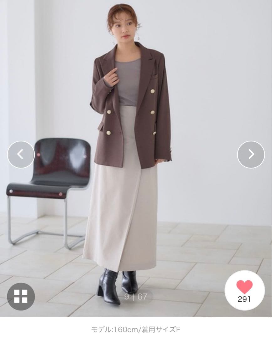 秋新作Andemiu定評のキンボタンジャケット 新色ダークブラウン