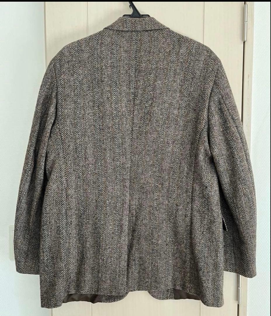 ハリスツイードブラウンテーラードジャケット