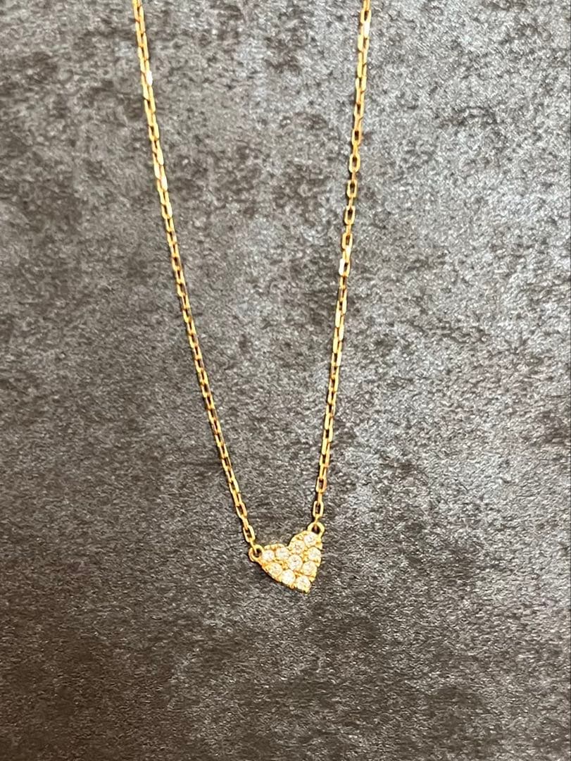 AHKAH ハートパヴェ　ネックレス　YG