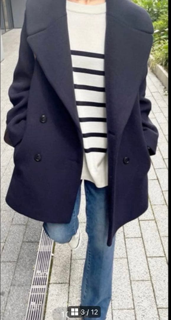 【ひめ】スピックアンドスパン　MANTECO コート　ネイビー　サイズ36