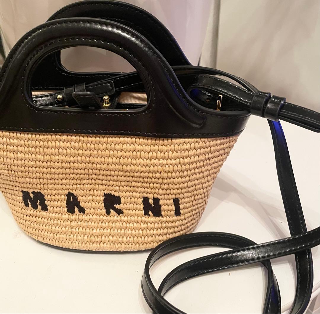 MARHI かごバッグ ベージュとブラック