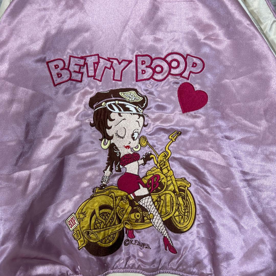 美品 希少【ベティーブープ】ベティちゃん 刺繍 スカジャン バイク ピンク M